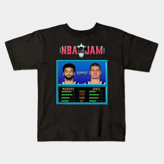 NBA JAM - Denver Basketball Kids T-Shirt by Buff Geeks Art